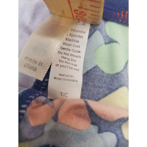 LuLaRoe Leggings TC Tall & Curvy Butter Soft Pink Floral Print Womens Plus Size - Picture 6 of 6